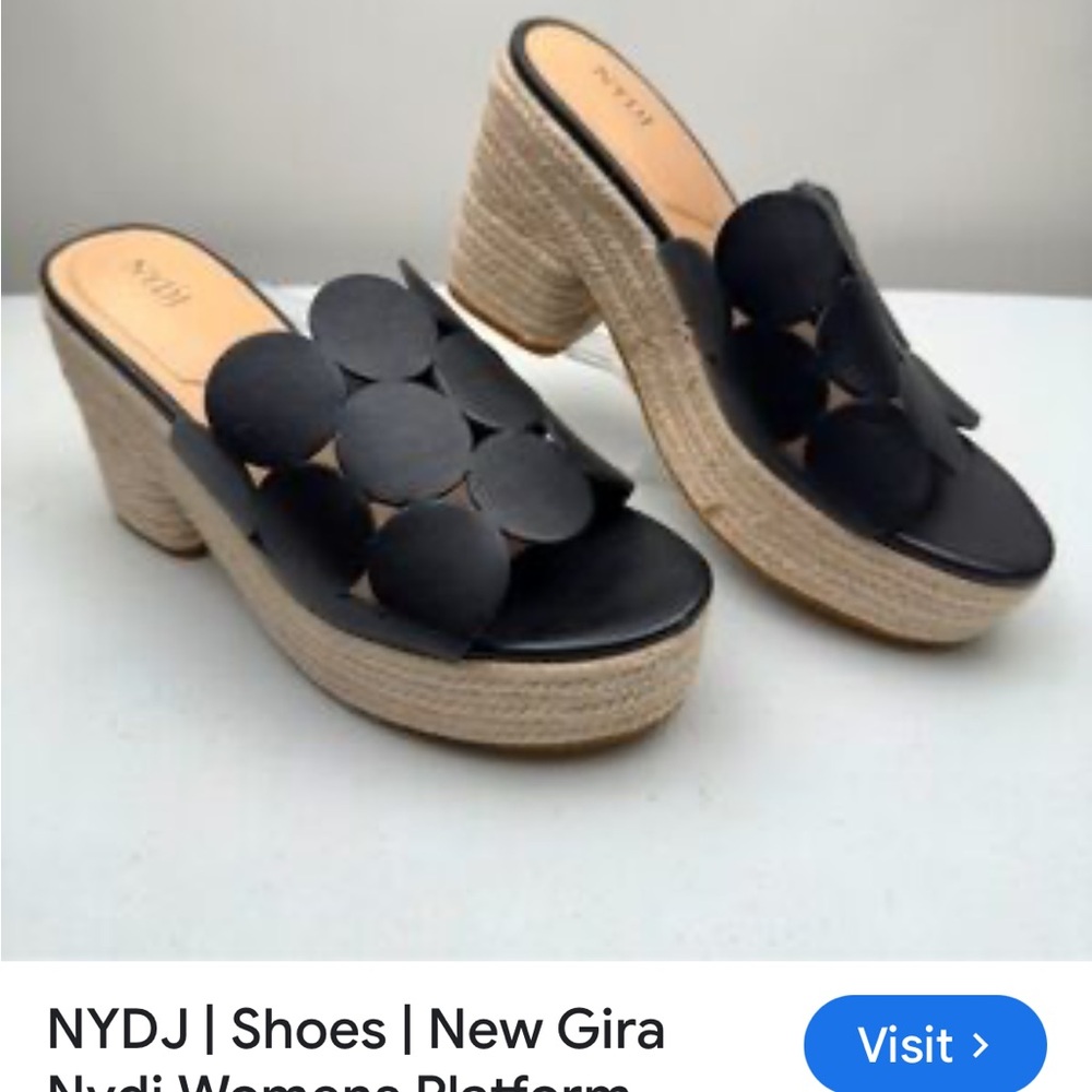 NYDJ Black Platform Mules